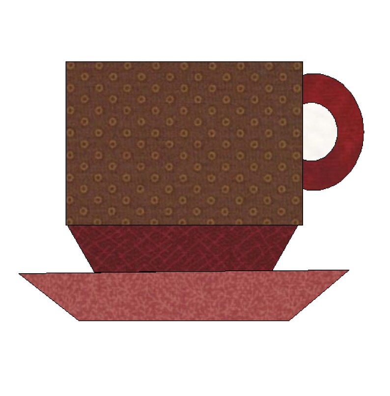 Coffee Cup Applique Pattern Teacup Motif Coffee Cup Quilt Etsy