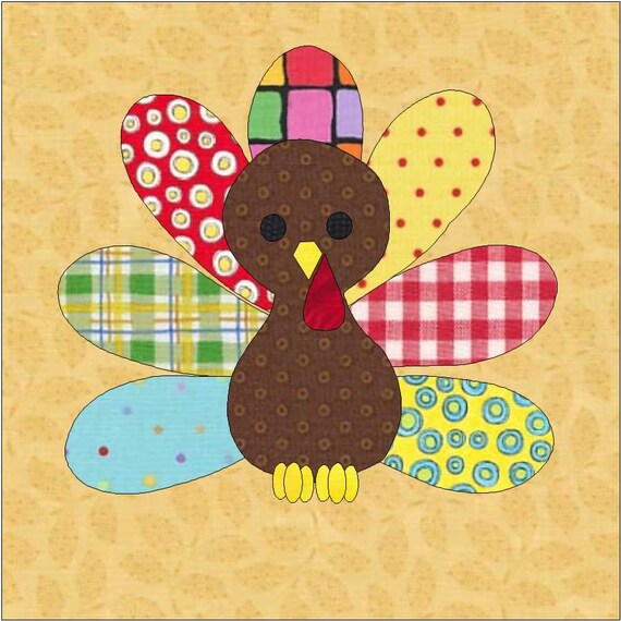 Turkey Applique Pattern Applique Pattern Quilt Applique Etsy