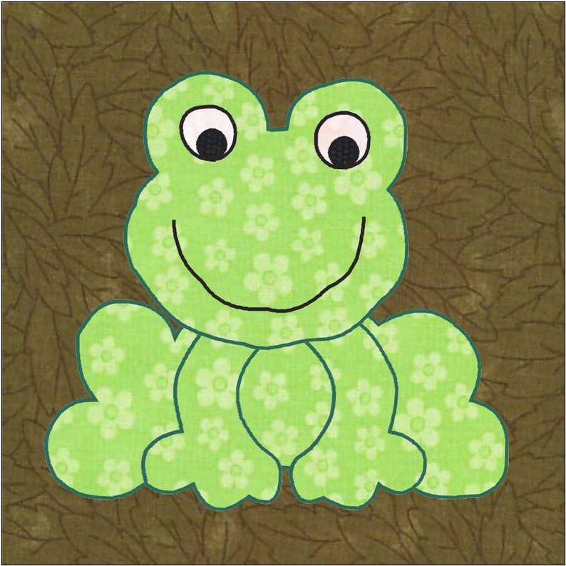 Frog Applique Pattern Applique Pattern Quilt Applique Frog | Etsy