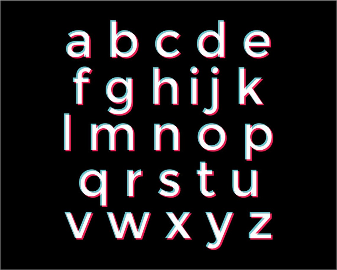 Tiktok Effect ABC SVG Tiktok Alphabet Tik Tok Party Tiktok Etsy