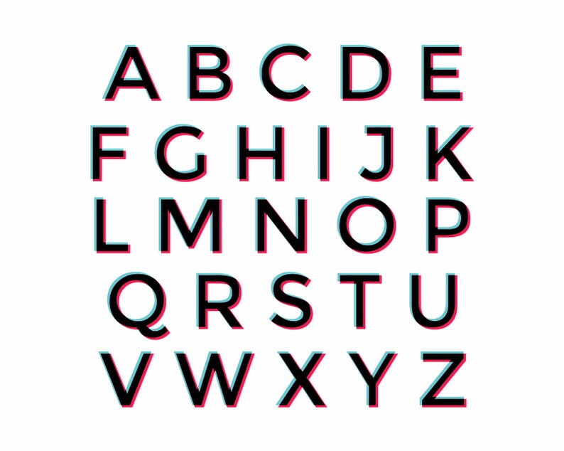 Tiktok Effect ABC SVG Tiktok Alphabet Tik Tok Party Tiktok Etsy