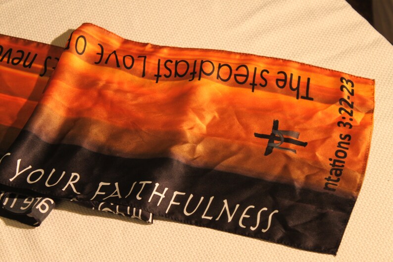 Silk Scripture Scarf With Bible Verse From Lamentations Scripture Scarf
