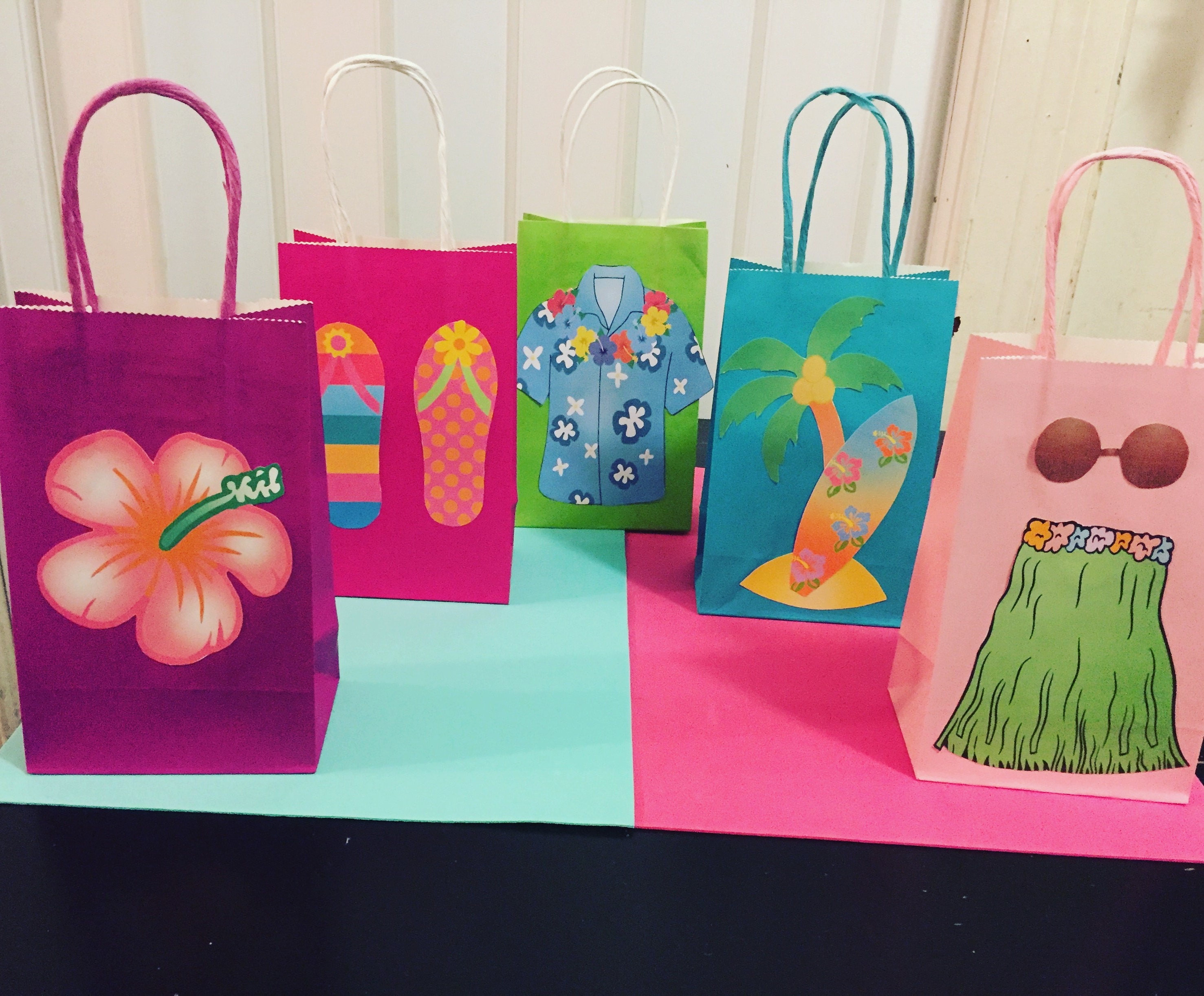 DIY Luau Theme Favor Bags Electronic Version ONLY | Etsy