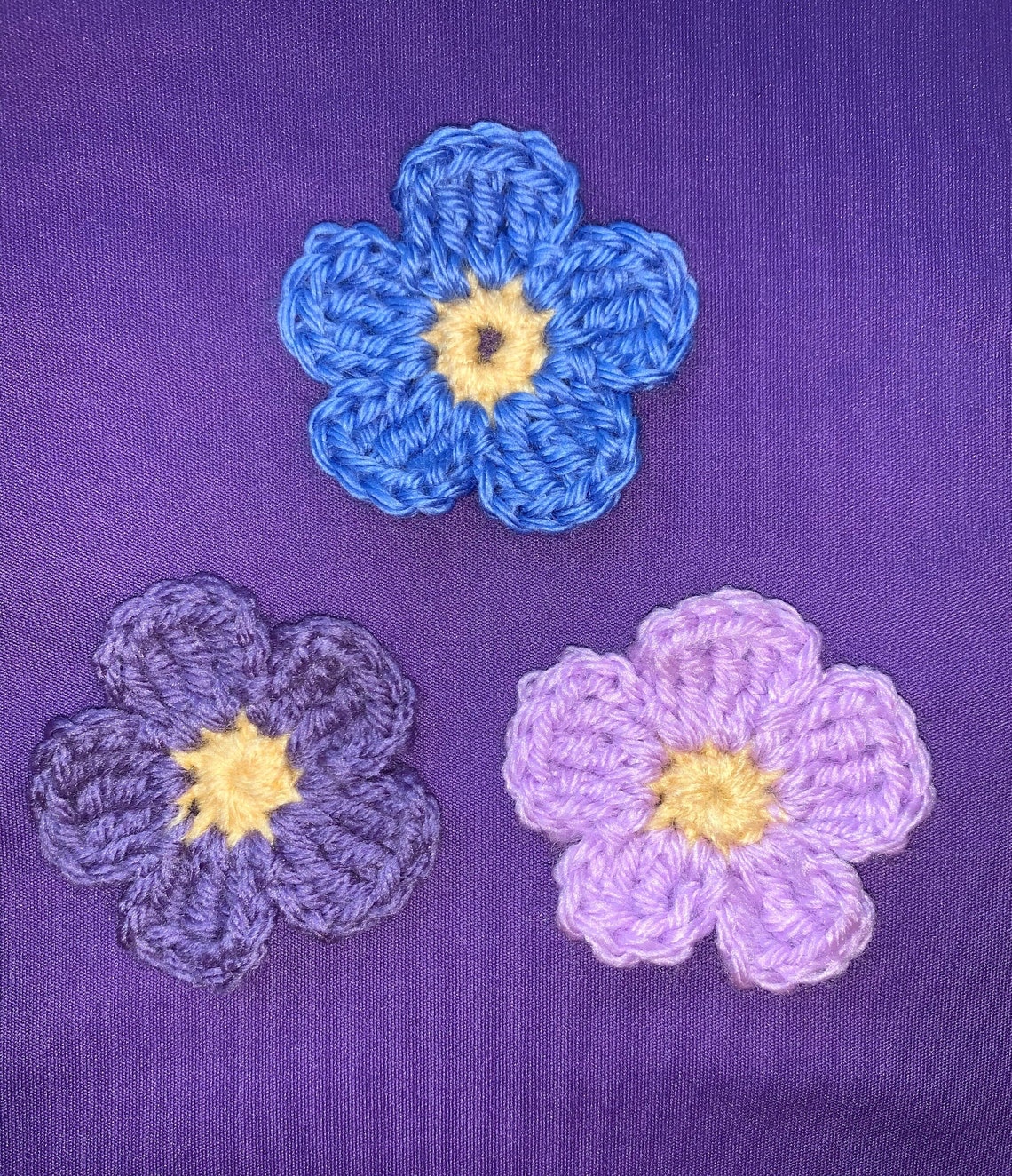 Crochet Flower Pin / Me Not Dementia Brooch for Etsy