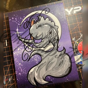 Fighting Koi painting