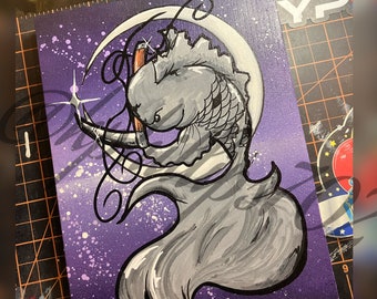 Fighting Koi painting