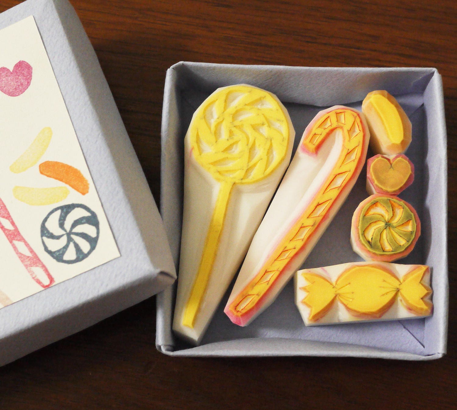 Candy Rubber Stamp Set Sweets Stamp Set Etsy