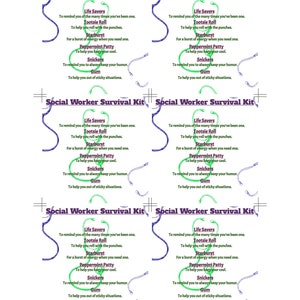 Social Worker Survival Tag Printable