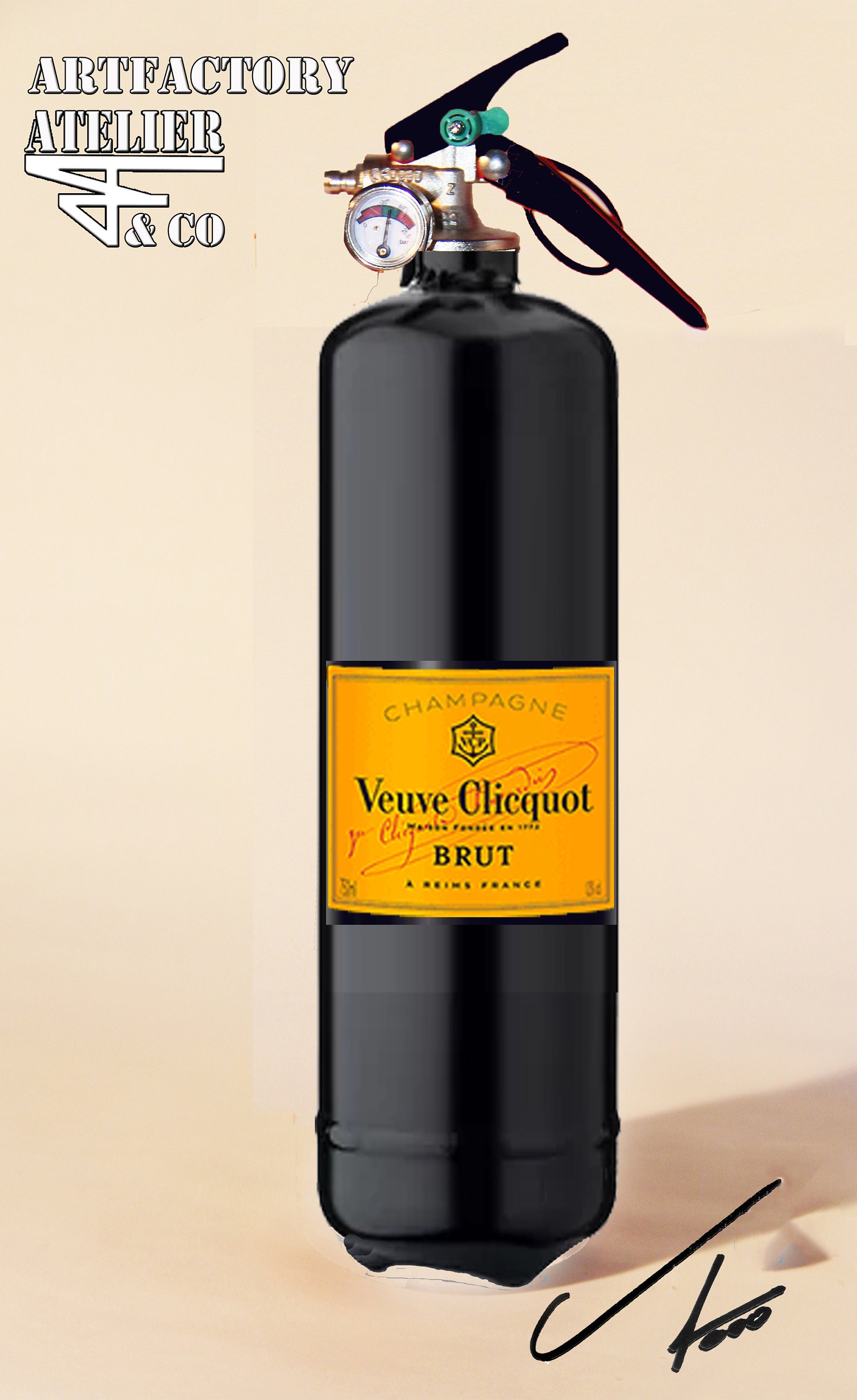 Veuve Clicquot Champagne Feuerlöscher Pop Art -  Österreich