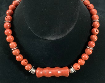 Handmade ~ RED JASPER Necklace & Earring Set