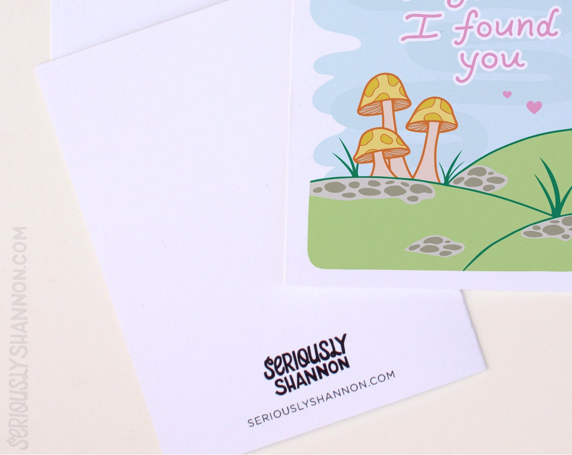 Cute Mushroom Valentine Card I'm so Glad I Found You Etsy