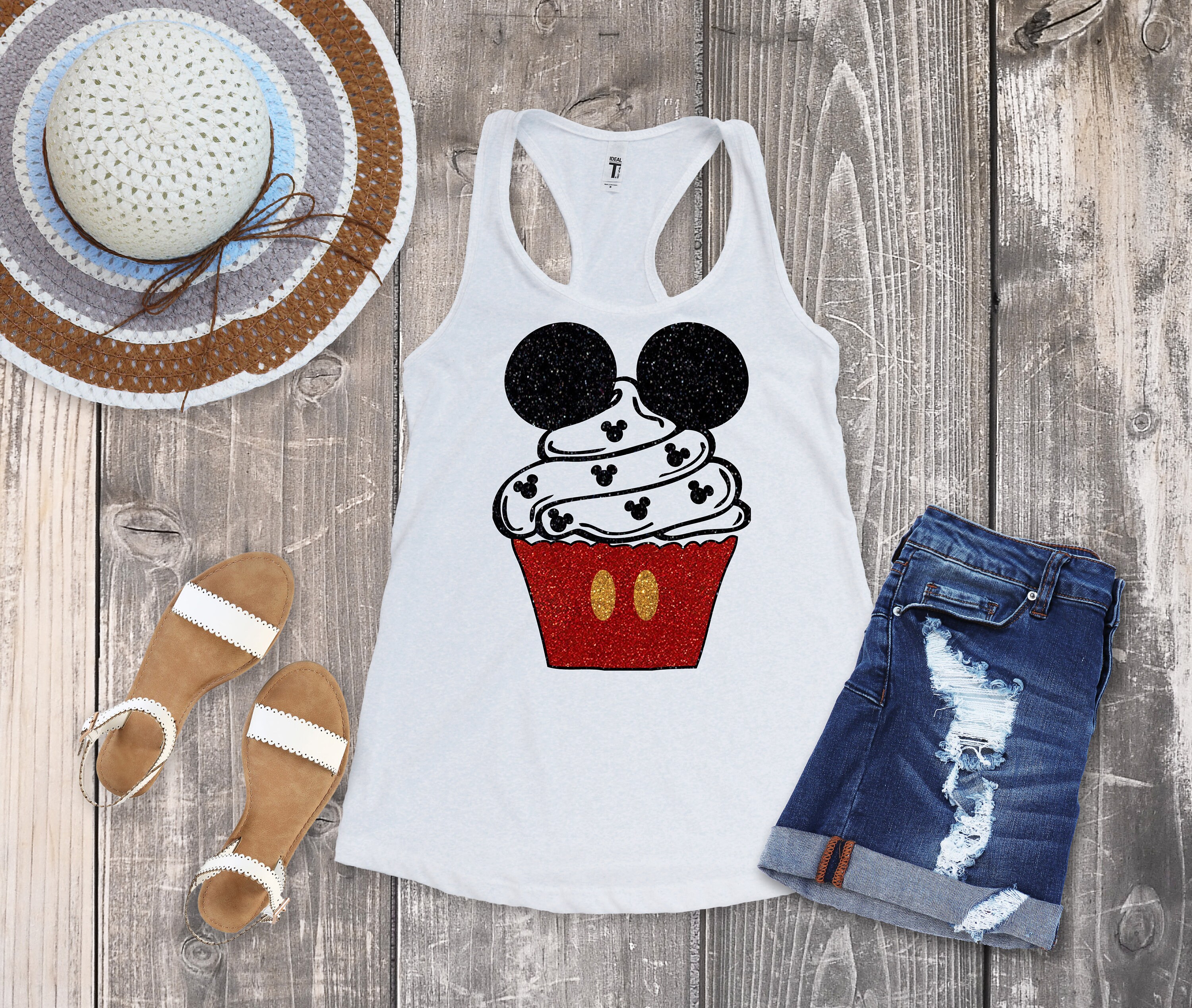 Mickey Mouse Inspired GLITTER Cupcake 