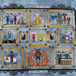 Memories of Chaos • Witchalong, Cross Stitch Pattern, SAL, Mystery, Halloween, Witch, Magic, Cat