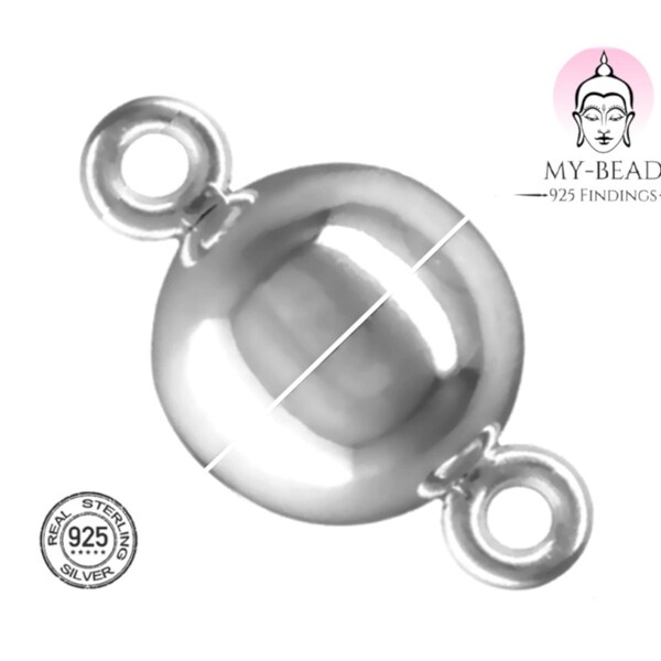 My-Bead Fermoirs magnétiques 8 mm Boule vierge en argent sterling 925 Fabrication de bijoux DIY