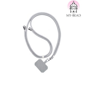 My-Bead universal mobile phone cord for hanging 6mm in different colors 150cm long Gray