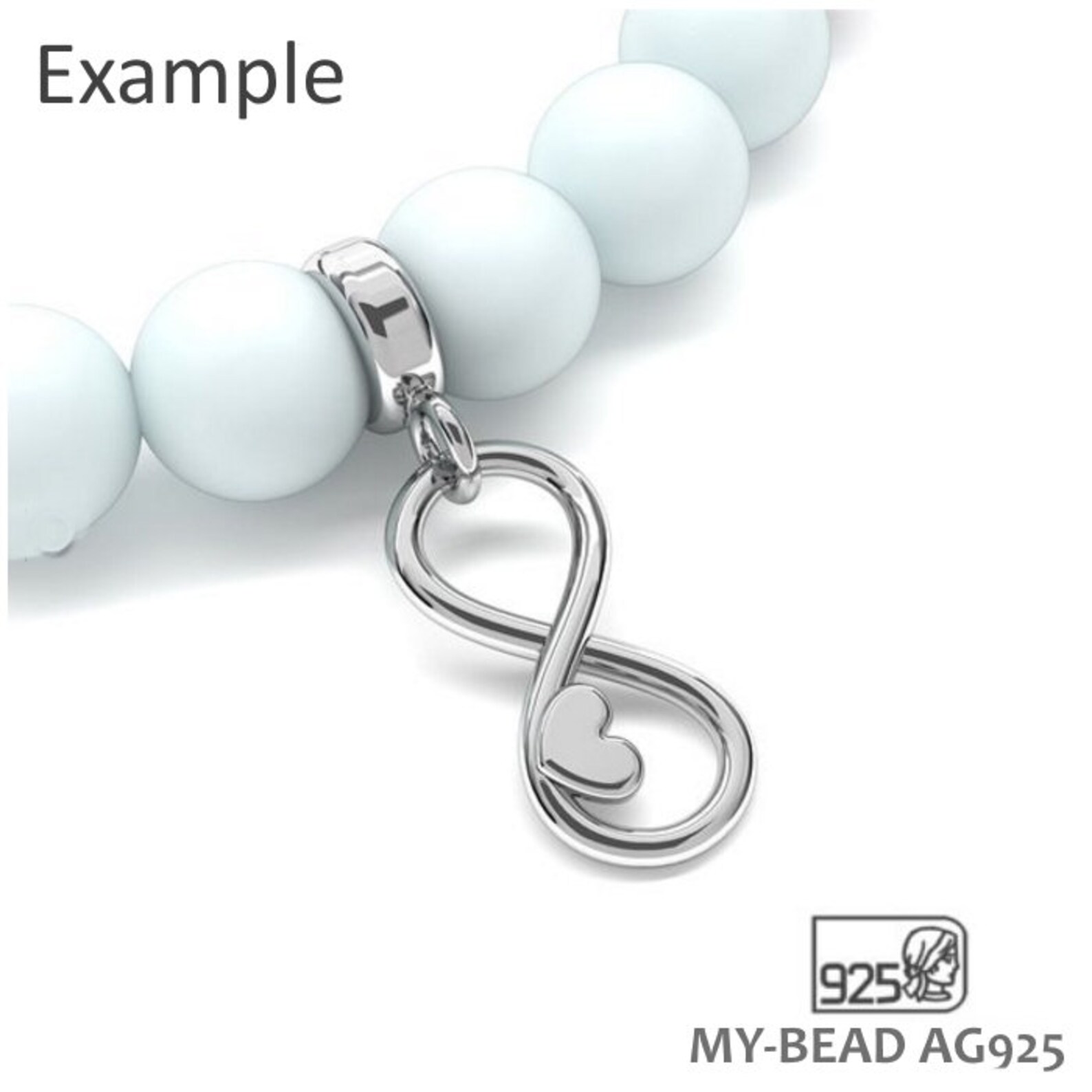 MyBead link connector charm 925 sterling silver leather Etsy