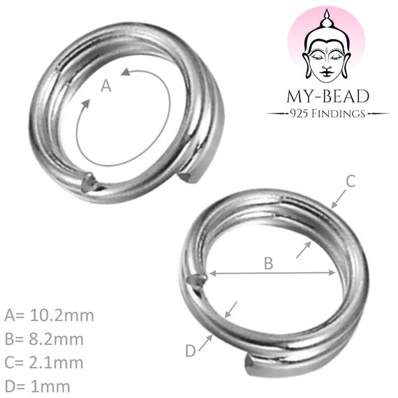 My-Bead Anelli Di Giunzione In Argento Sterling 925 Per Gioielli Fai-Da-Te - Diametro 3 Mm, Ipoallergenici, Set Da 3 Pezzi
