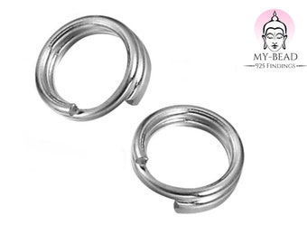 My-Bead anneaux ouverts en argent sterling 925, anneaux fendus hypoallergéniques sans nickel, double bricolage