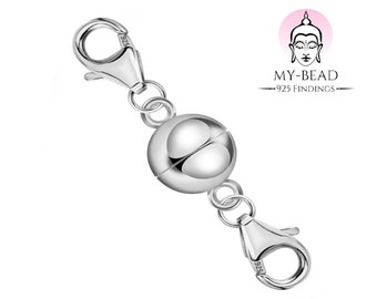 My-Bead zugstarker Magnetverschluss 925 Sterling Silber Doppelkarabiner Wechselverschluss Ersatz Armbänder und Halsketten DIY