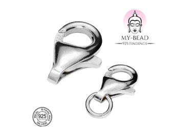 Chiusura a moschettone My-Bead in argento sterling 925 con occhiello aperto, accessori per gioielli senza nichel fai da te