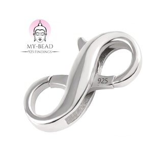 My-Bead double clasp Infinity 925 Sterling Silver for bracelets and necklaces Jewelers- Quality DIY