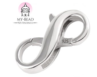 My-Bead double clasp Infinity 925 Sterling Silver for bracelets and necklaces Jewelers- Quality DIY