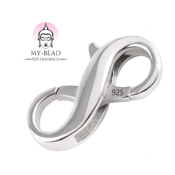 My-Bead Doble mosquetón Plata de Ley 925 Cierre intercambiable para pulseras y collares Cierre de joyería DIY