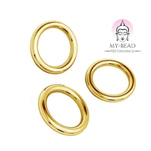My-Bead Binderinge Geschlossen Gold 925 Sterling Silber 18K vergoldet verschiedene Größen für die Schmuckherstellung DIY