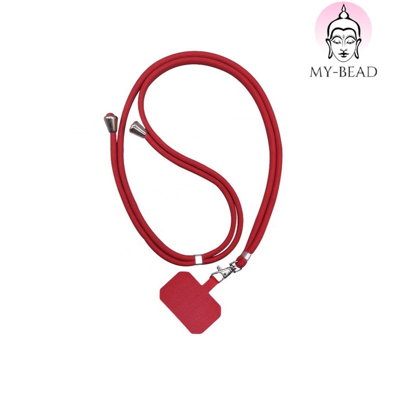 My-Bead universal mobile phone cord for hanging 6mm in different colors 150cm long Red
