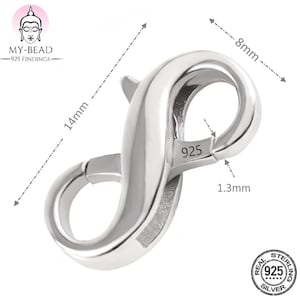 My-Bead double mousqueton Argent 925 fermoir interchangeable pour bracelets et colliers bijoux fermoir DIY 1 Stück