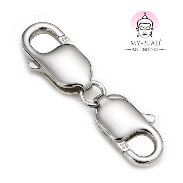 925 Sterling Silver Lobster Clasp – Double Lobster Clasp in 2 Sizes – DIY Chain Clasp