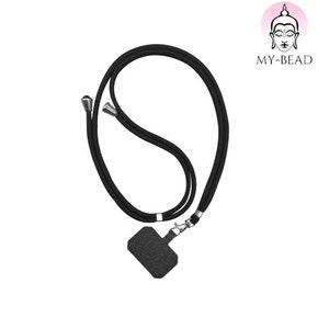 My-Bead universal mobile phone cord for hanging 6mm in different colors 150cm long Black