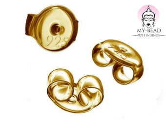 My-Bead poussoirs embouts clous d'oreilles argent 925 d'or sans nickel 24 carat doré qualité par bijoutier