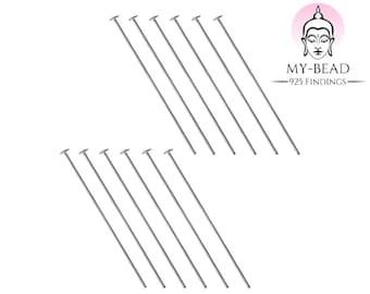 My-Bead head pins prism pins 925 sterling silver 20mm, 50mm, 70mm x Ø 0.5mm head 1.8mm for jewelry making DIY