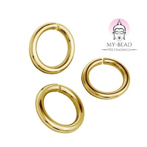 My-Bead 925 sterling silver 24K gold plated jump rings open eyelets high-quality jewellery findings DIY