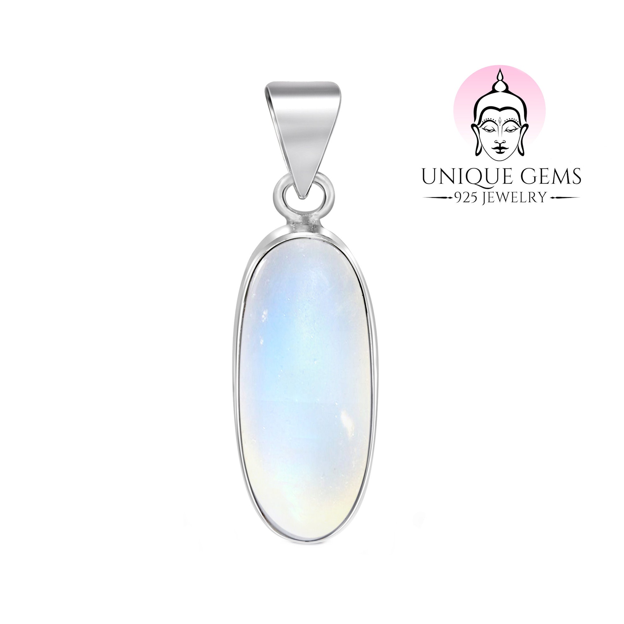 Collana In Pietra Di Luna Arcobaleno Rosa, Grani Rotondi 6/8/10/12 Mm, Lunga 18 Pollici, Placcata Argento - Foto 3
