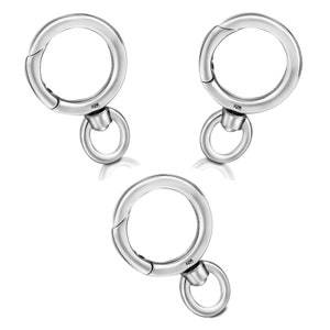 My-Bead Spring Clasp with Swivel Eyelet 20mm 925 Sterling Silver Spring Buckles Carabiner for Necklaces DIY 3 Stück