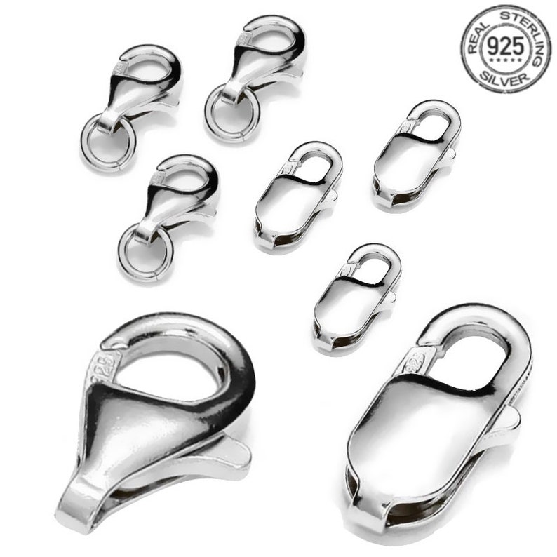 My-Bead Karabinerverschlüsse echt 925 Sterling Silber Schmuckverschlüsse alle gängigen Größen Karabinerhaken inklusive Biegeringe DIY Bild 9