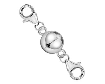 My-Bead zugstarker Magnetverschluss 925 Sterling Silber Doppelkarabiner Wechselverschluss Ersatz Armbänder und Halsketten DIY