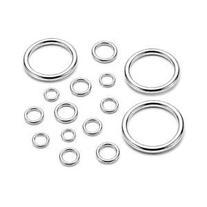 Runda hoppringar, 925 sterlingsilver | Många storlekar | Slutna öglor för smyckestillverkning | Gör-det-själv smyckestillbehör | Smyckesreparation