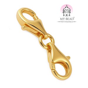My-Bead Kettenverschluss Doppelkarabiner 925 Sterling Silber 18K Gold Karabiner Armbänder Halsketten Ersatz & Reparatur DIY Schmuckzubehör