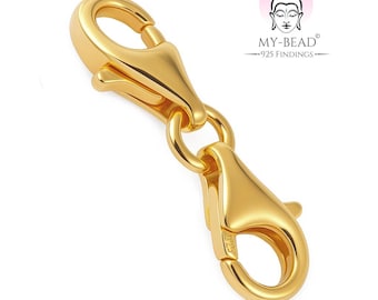 My-Bead double snap chain clasp made of 925 sterling silver and 18k gold. Ideal for replacements repairs and DIY jewelry accessories.