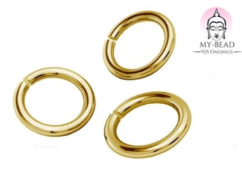 My-Bead 925 sterling silver 24K gold plated jump rings open eyelets high-quality jewellery findings DIY