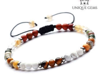 Unique Gems Chakra Damen Edelstein Armband 4mm Energiearmband Multi Stone Heilsteine Juweliers Qualität 15cm bis 19cm