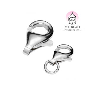 My-Bead Karabinerverschlüsse echt 925 Sterling Silber Schmuckverschlüsse alle gängigen Größen Karabinerhaken inklusive Biegeringe DIY Bild 1