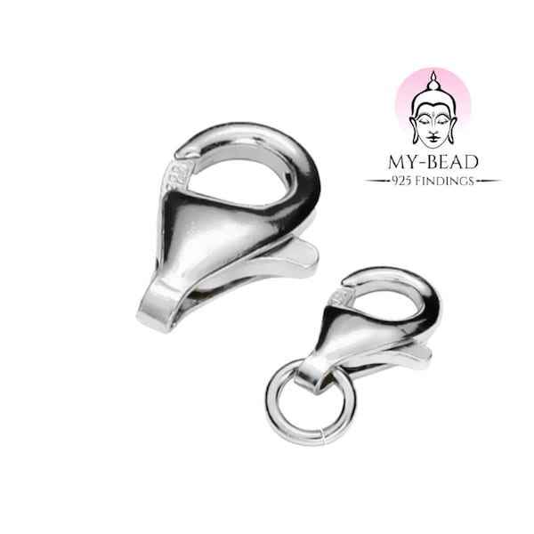 My-Bead Karabinerverschlüsse echt 925 Sterling Silber Schmuckverschlüsse alle gängigen Größen Karabinerhaken inklusive Biegeringe DIY