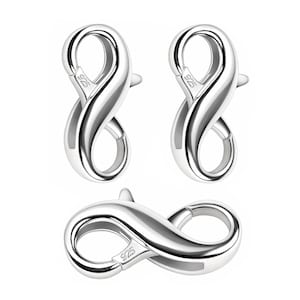 925 Sterling Silver Lobster Clasp – 14mm Infinity Jewelry Clasp for Bracelets Necklaces – DIY Jewelry Making Supplies