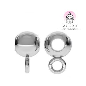 My-Bead Spacer Carrier Intermediate bead with eyelet made of 925 sterling silver connector for leather bracelets and chains