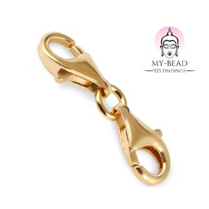 My-Bead dubbele karabijnhaak 925 sterling zilver 24K dubbel vergulde verwisselbare sluiting voor armbanden en kettingen DIY