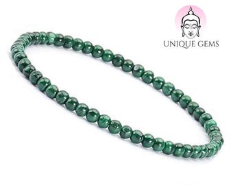 Pulseiras de pérolas com pedra natural Ø 4 mm da Unique Gems© Pulseira protetora com pedras de cura de chakras para mulheres